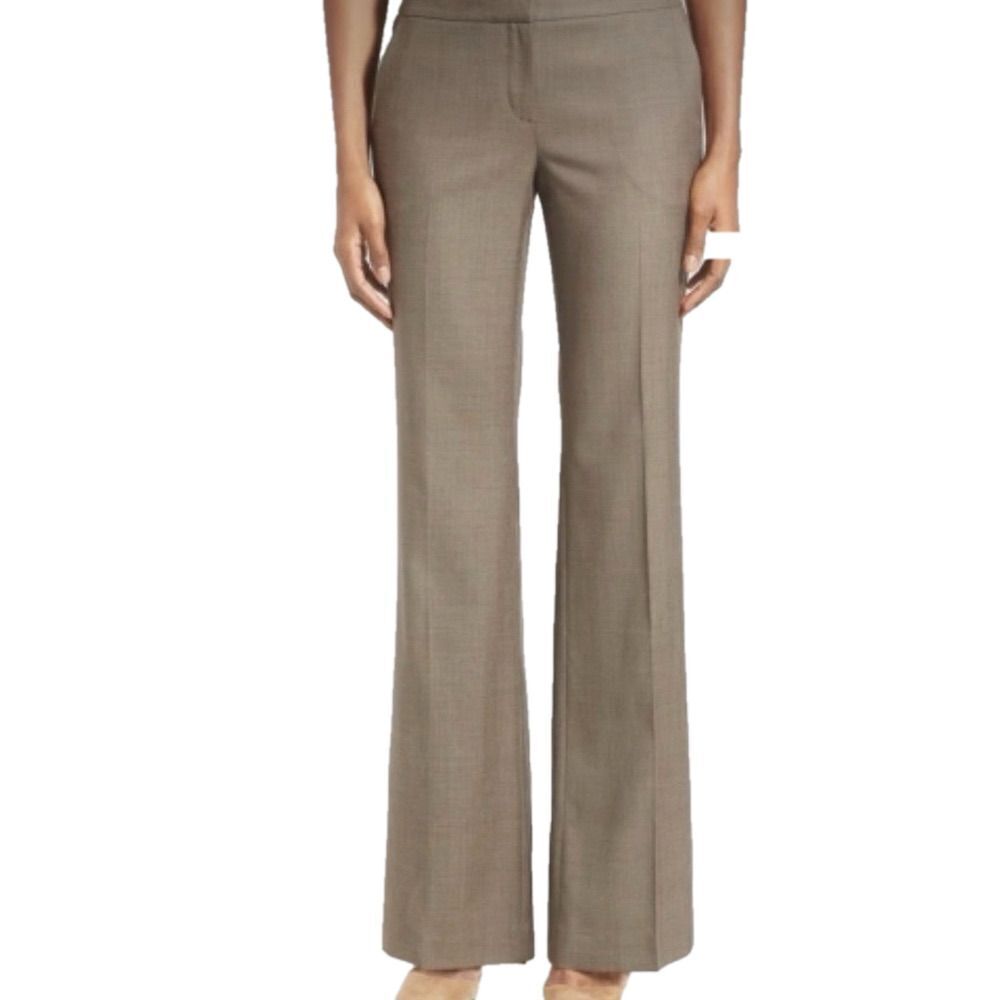 ANTONIO MELANI Taupe Wide-Leg Dress Pants